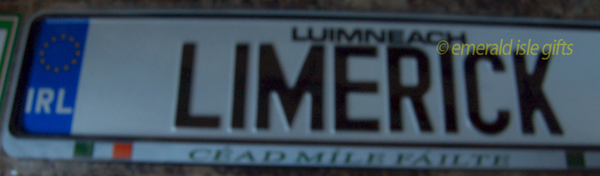 I Love LIMERICK Irish Driving Plate I Love LIMERICK Irish Driving Plate
(Crafted in Ireland)