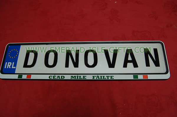 Donovan Family Irish Driving Plate