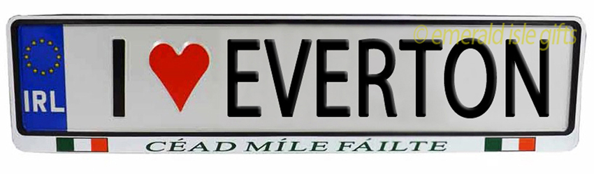 I Love EVERTON Irish Driving Plate