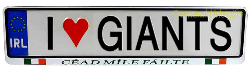 I Love GIANTS Irish Driving Plate