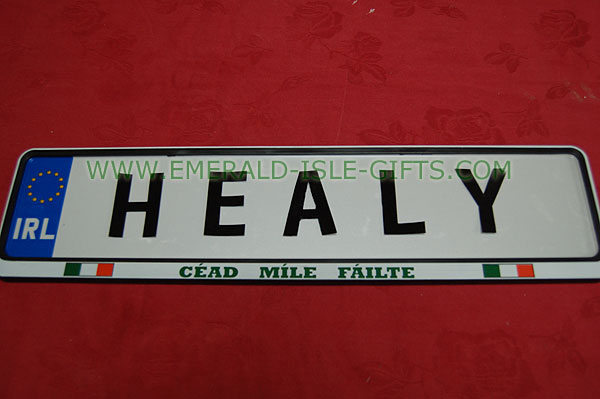 Healy Family Irish Driving Plate