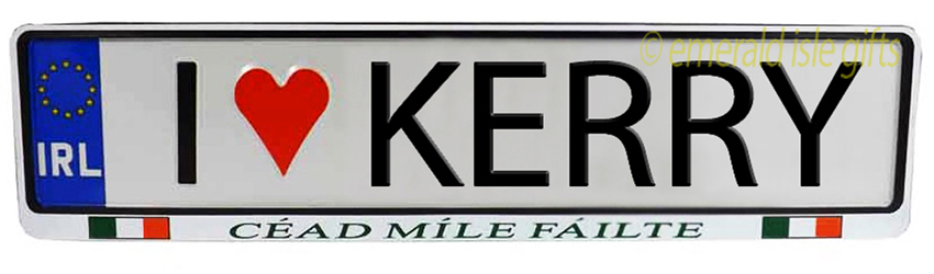 I Love KERRY Irish Driving Plate I Love KERRY Irish Driving Plate
(Crafted in Ireland)