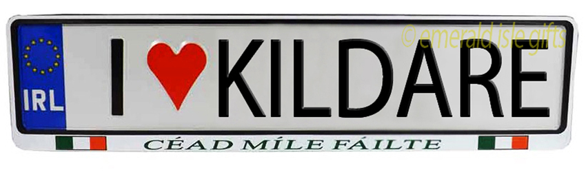 I Love KILDARE Irish Driving Plate I Love KILDARE Irish Driving Plate
(Crafted in Ireland)