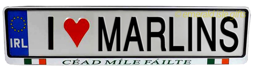 I Love MARLINS Irish Driving Plate I Love MARLINS Irish Driving Plate
(Crafted in Ireland)