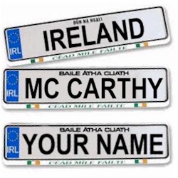 Family Name Irish Driving Plate - Abbot to Ardern Family Name Irish Driving Plate - Abbot to Ardern
(Made in Ireland)