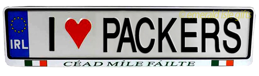 I Love PACKERS Irish Driving Plate I Love PACKERS Irish Driving Plate
(Crafted in Ireland)
