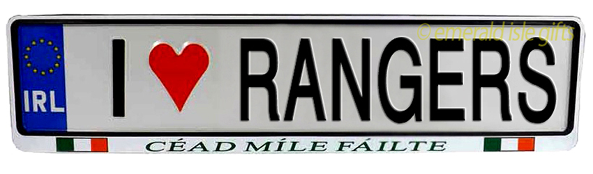 I Love RANGERS Irish Driving Plate I Love RANGERS Irish Driving Plate
(Crafted in Ireland)