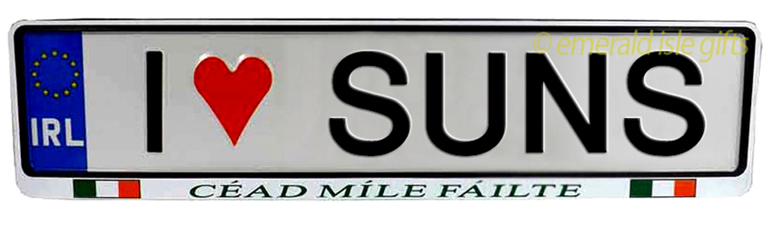 I Love SUNS Irish Driving Plate