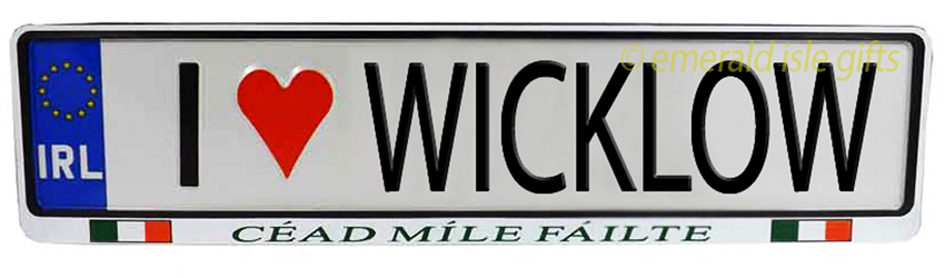 I Love WICKLOW Irish Driving Plate I Love WICKLOW Irish Driving Plate
(Crafted in Ireland)