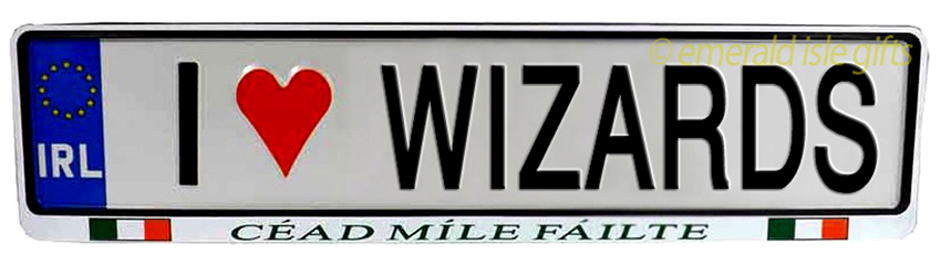 I Love WIZARDS Irish Driving Plate I Love WIZARDS Irish Driving Plate
(Crafted in Ireland)