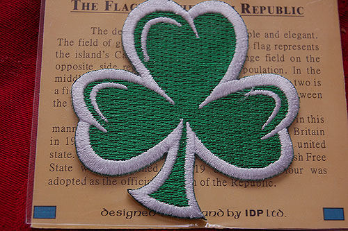 Irish Shamrock Embroidered Badge Patch Irish Shamrock Embroidered Badge Patch
(Iron or Sew On)