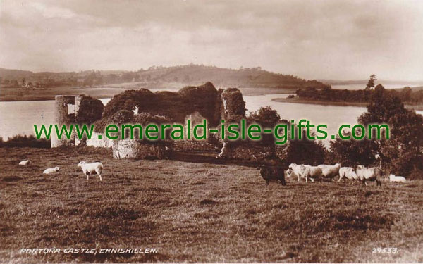 Fermanagh - Portora Castle - old print