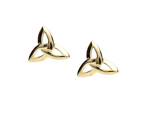 14K Trinity Knot Design Celtic Stud Earrings