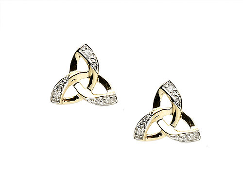 14K Irish Trinity Knot Design Earrings