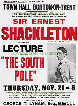 Poster for Ernest Shackleton lecture on South Pole