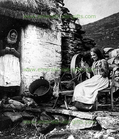 Wool Spinning old Irish photo