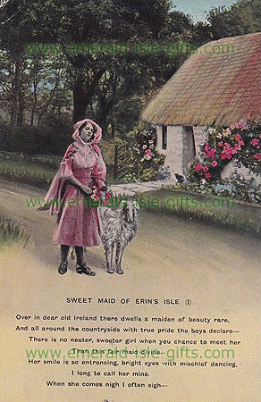 Old Irish Print - Sweet Maid of Erin