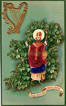 St Patrick - God Bless Ireland - print