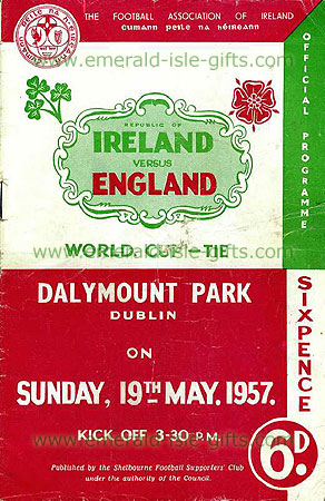 Ireland V England - Dalymount Park 1950 Ireland V England - Dalymount Park 1950
(Print of the programme cover)