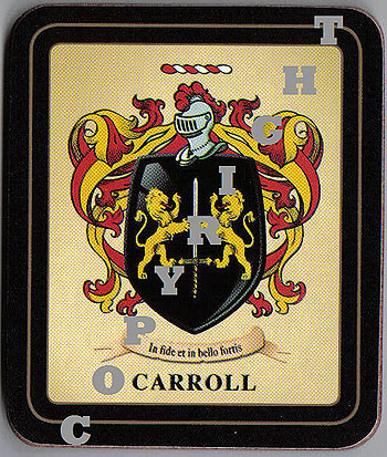 Irish Family Coasters - Carroll Family Irish Heraldic Coasters