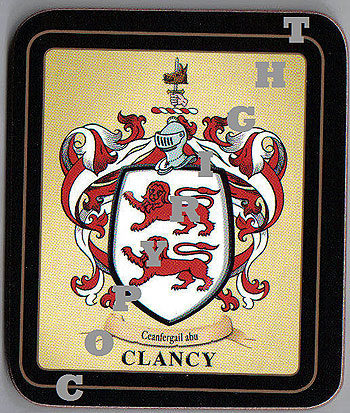 Clancy Family Irish Heraldic Coasters