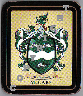 Irish Family Coasters - Mccabe Family Irish Heraldic Coasters