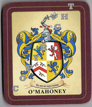 family mahoney irish crest coasters heraldic per set