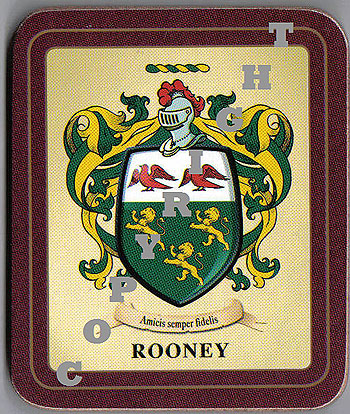 Rooney Family Irish Heraldic Coasters