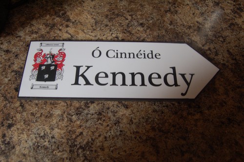 KENNEDY Coat of Arms on Wooden Sign