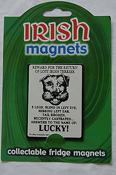 Irish Humour Fridge Magnet - A Dog called Lucky Irish Humour Fridge Magnet - A Dog called Lucky