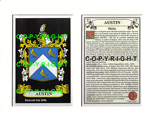 Austin Family Crest and Name History