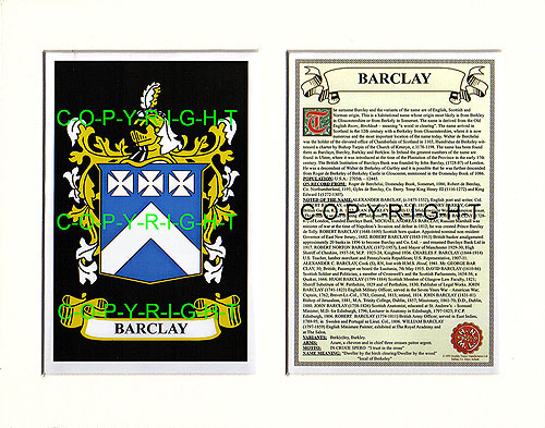 Barclay Family Crest and Name History