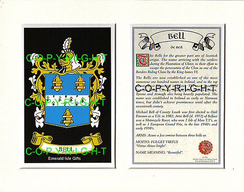Bell Family Crest and Name History