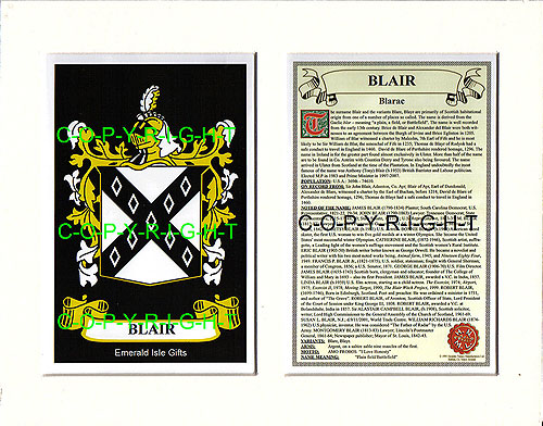 Blair Family Crest and Name History