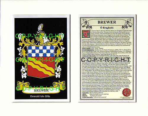Brewer Family Crest and Name History