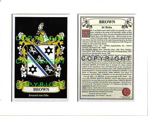 Brown Family Crest and Name History