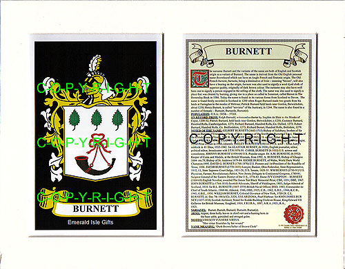 Burnett Family Crest and Name History