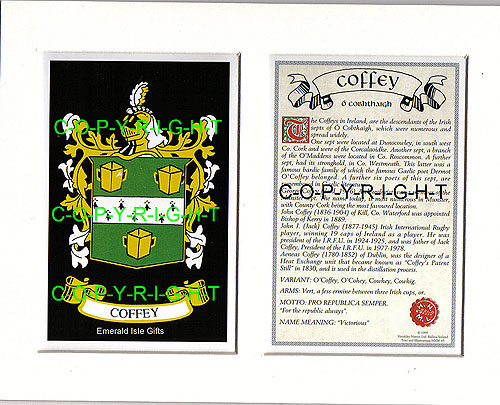 Coffey Family Crest and Name History