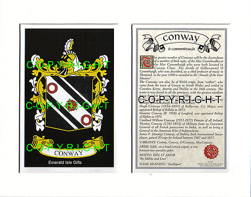 Conway Family Crest and Name History