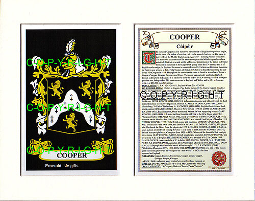Cooper Family Crest and Name History