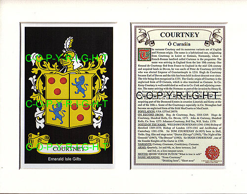 Courtney Family Crest and Name History