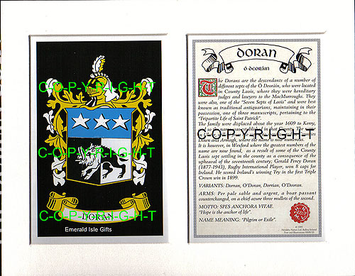 Doran Family Crest and Name History