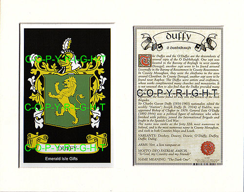 Duffy Family Crest and Name History