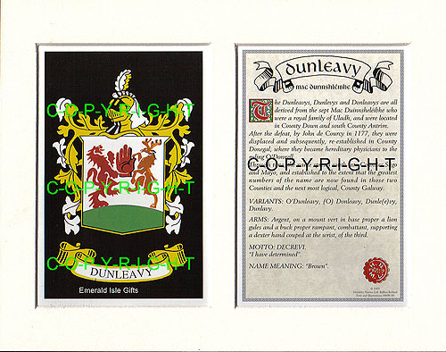 DRAKE to DUNLEAVY Family Crest and Name History
