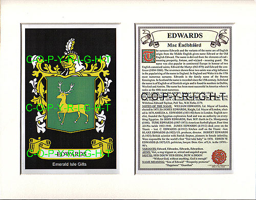 Edwards Family Crest and Name History