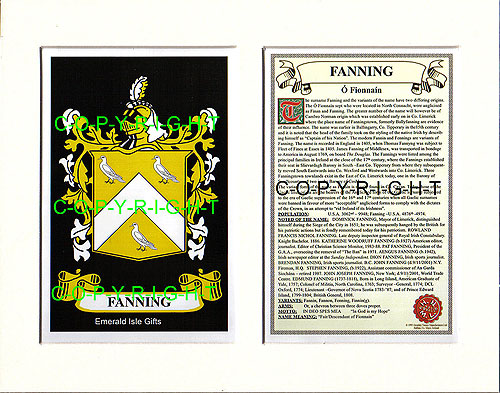 Fanning Family Crest and Name History
