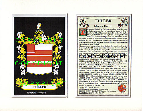 Fuller Family Crest and Name History