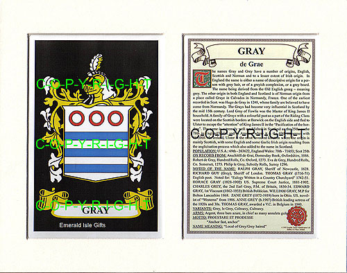 Gray Family Crest and Name History