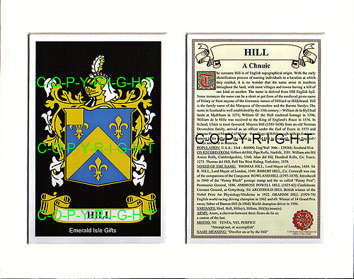 Hill Family Crest and Name History