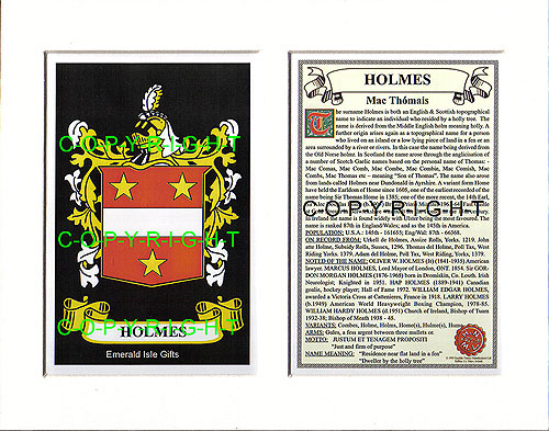 Holmes Family Crest and Name History